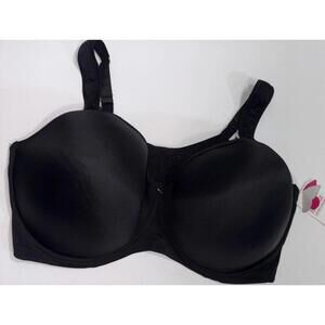 Ashley Stuart Butterfly‎ Black Full Coverage Double Closure Underwire Bra 44H